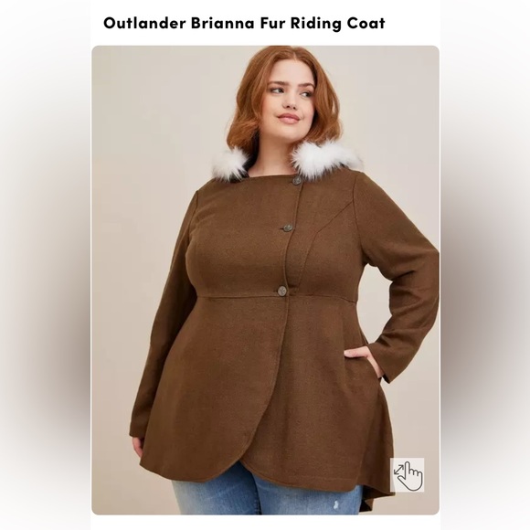 Torrid Outlander Fur Riding Coat BNWT Size 2 - Picture 8 of 15